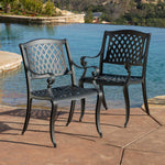 Elegant Outdoor Dining Chair Set – Durable Cast Aluminum, Mesh Backrest, Weather-Resistant Frames(set of 2) 54587.00SAD-djyc
