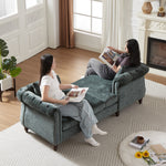 81-inch Chenille Face-to-face Chaise Lounge with Two Pillows,Nailhead trim,Button Tufted Design and Rolled Arms for Lounge, Living room and Office W834S00318-djyc