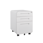 3 Drawer Mobile File Cabinet Under Desk Office,Simple Style Versatile Storage Cabinet for Legal/Letter/A4 Files, 5 Wheel Design Anti-Tilting Cold Rolled Steel Waterproof Moisture-Proof White W1247P145905-djyc