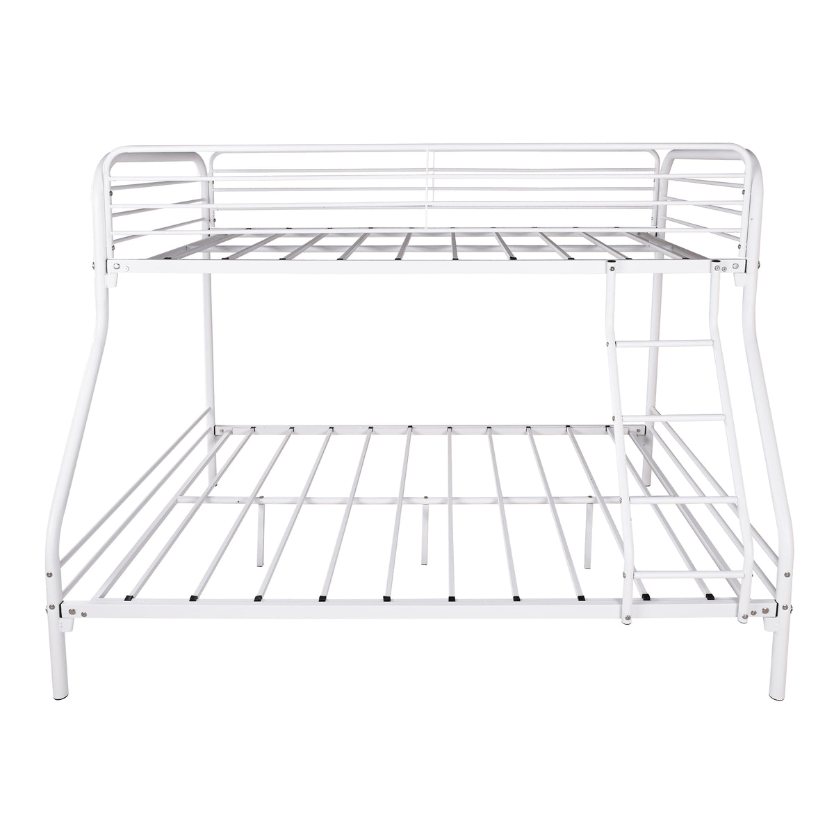 Twin-Over-Full Metal Bunk Bed, Heavy Duty Bunk Bed,Easy Assembly with Enhanced Upper-Level Guardrail, White W840140153-djyc