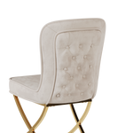 Dining Chair Set of 4, Beige velvet Backrest and golden Metal legs.For Modern Kitchen Dining Room Chair for Kitchen Living Modern decorative Leisure chairs.Office chairs y-2009 W1727S00010-djyc