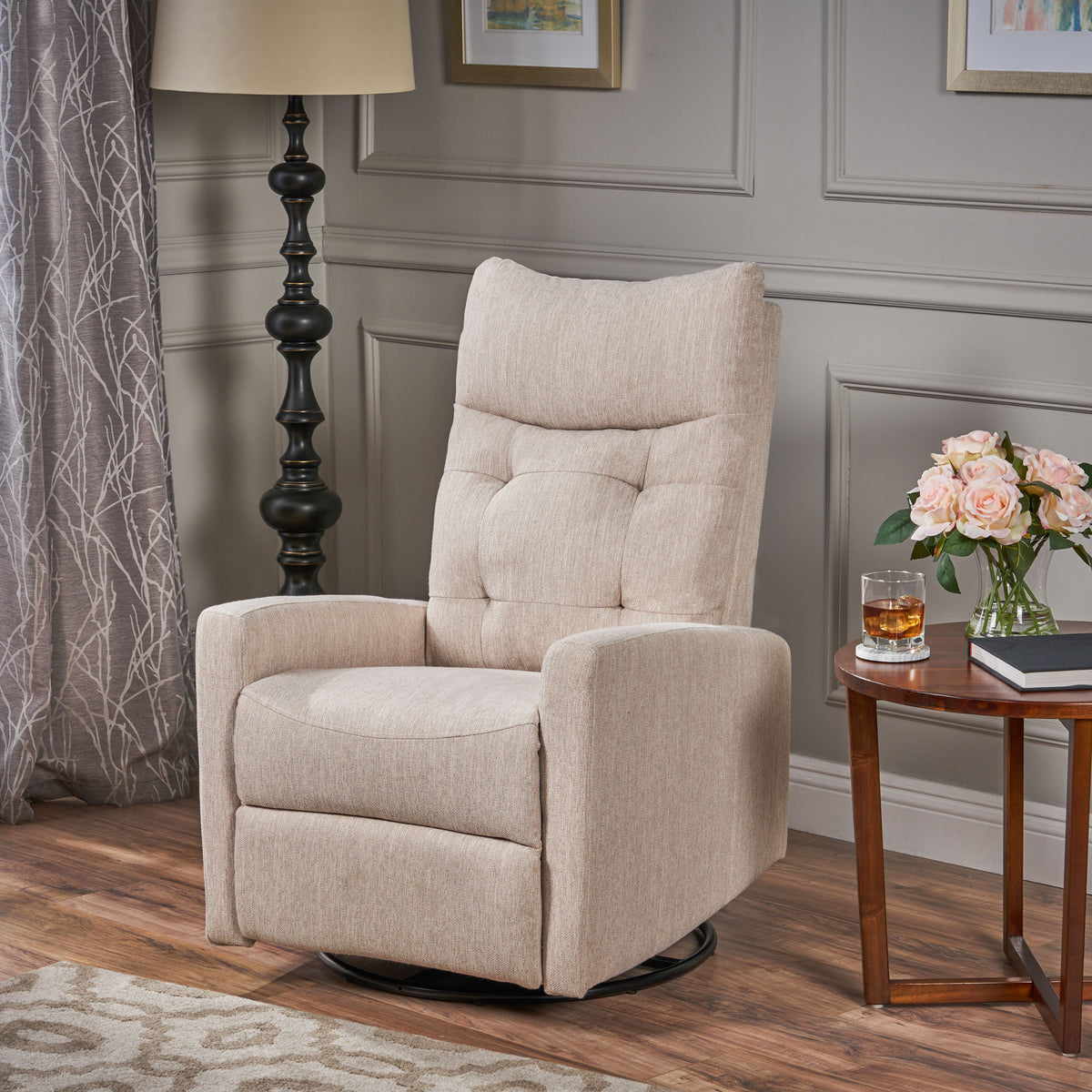 Modern Tufted Push-Back Recliner – Glider & Swivel Comfort for Living Room or Nursery 65354.00-djyc