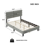 Full Bed Frame with Headboard,Sturdy Platform Bed with Wooden Slats Support,No Box Spring,Mattress Foundation,Easy Assembly W1793140480-djyc