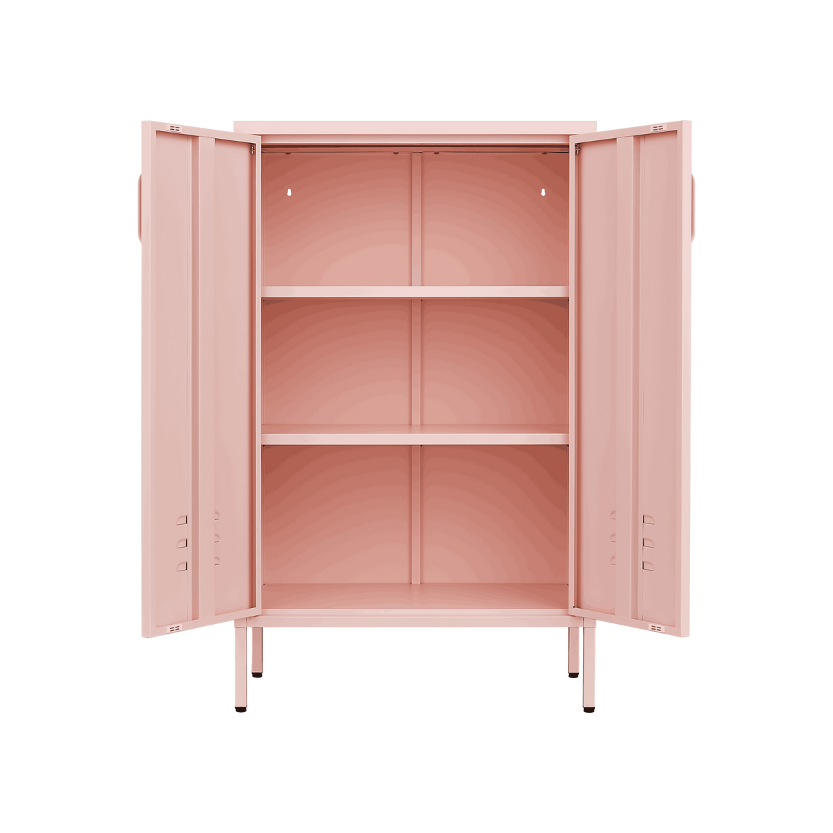 Pink Steel Double Door Cabinet with Handles, With Removable Dividers and Adjustable Height. Suitable for Living Room, Office, Bedroom, Study and Other Places. W328P195208-djyc