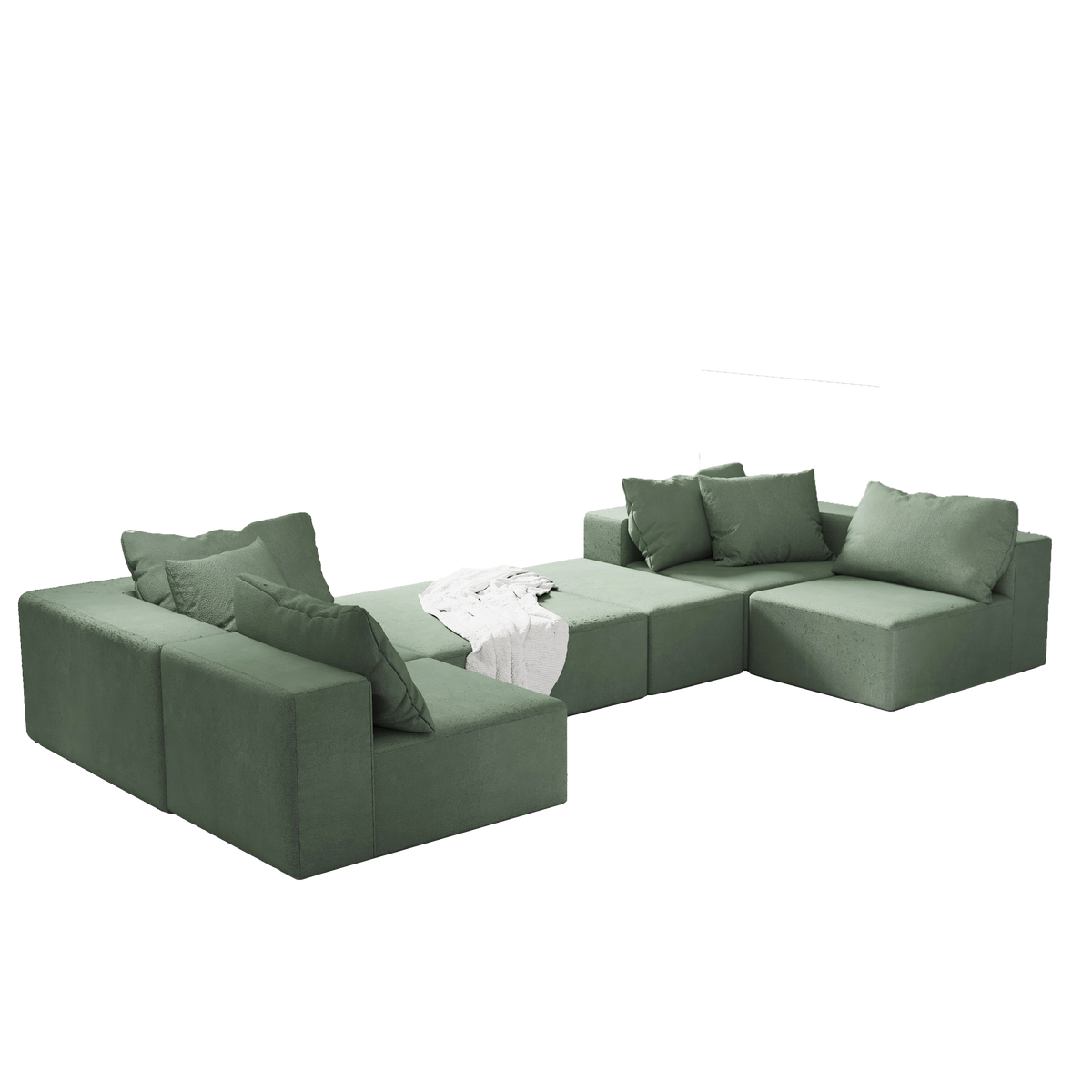 Modern Upholstered Sectional Sofa Couch Set,Modular 132" L Shaped Sectional Living Room Sofa Set With 6 Pillows,Free Combination Sofa Couch for Living Room,Bedroom W834S00314-djyc