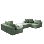 Modern Upholstered Sectional Sofa Couch Set,Modular 132" L Shaped Sectional Living Room Sofa Set With 6 Pillows,Free Combination Sofa Couch for Living Room,Bedroom W834S00314-djyc