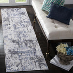 PAYAS Collection 2X8 Grey / Denim / Abstract Runner Rug-B189P183551