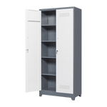 Metal Storage Cabinets,Cleaning Tool Cabinet with Locking Door, Tall Broom Tool Organizer and Storage, Large Storage Cabinet for Kitchen, Pantry, Office, Shop W328P193781-djyc