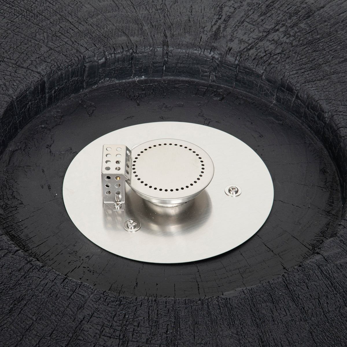 30,000 BTU Faux Woodgrain Round Propane Gas Fire pit With Weather cover, Lava Rocks For Outdoor W2029120078-djyc