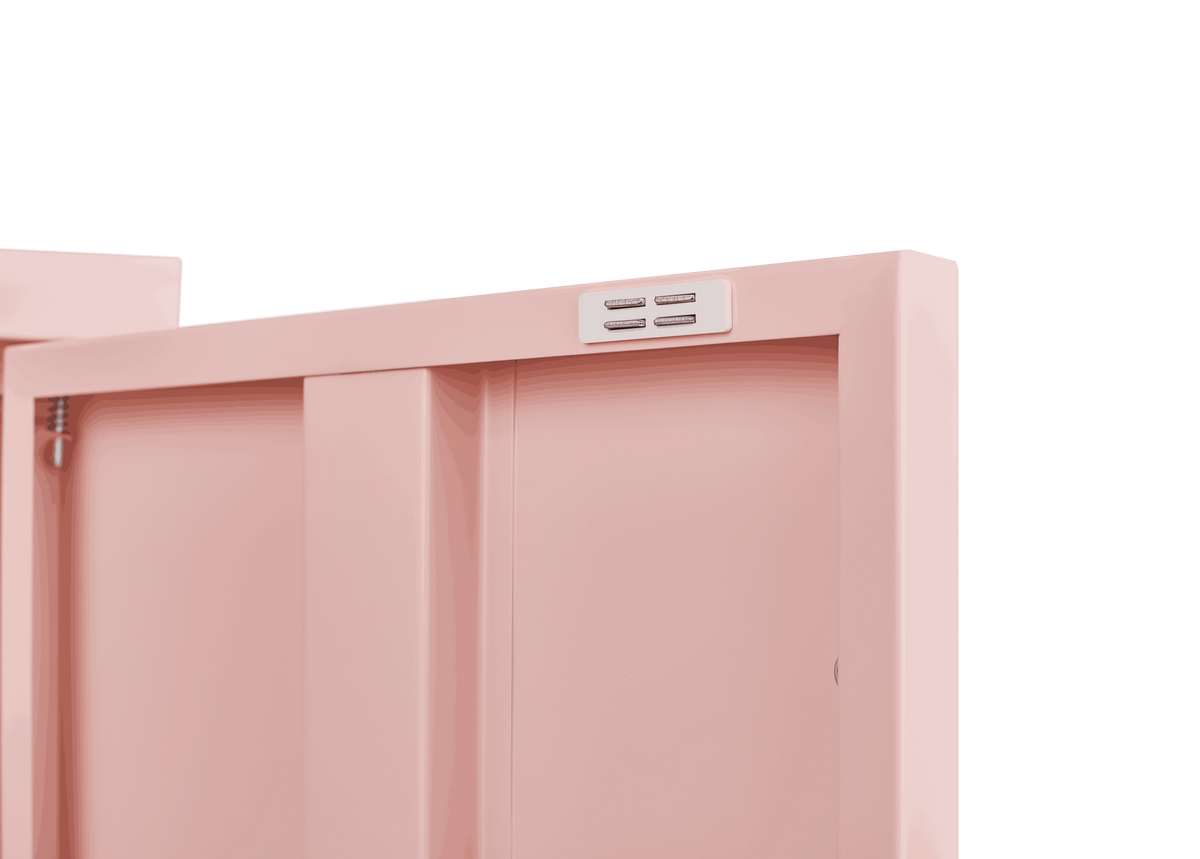Pink Steel Double Door Cabinet with Handles, With Removable Dividers and Adjustable Height. Suitable for Living Room, Office, Bedroom, Study and Other Places. W328P195208-djyc