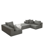 Modern Upholstered Sectional Sofa Couch Set,Modular 132" L Shaped Sectional Living Room Sofa Set With 6 Pillows,Free Combination Sofa Couch for Living Room,Bedroom W834S00312-djyc