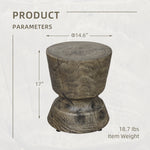 14.6 Inch x 17 Inch Height Faux Woodgrain Accent Table W2029120069-djyc