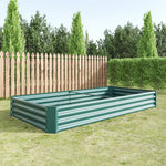 Raised Garden Bed Kit - Metal Raised Bed Garden 7.6x3.7x0.98ft for Flower Planters, Vegetables Herb Green W84090997-djyc