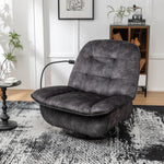 Black recliner, reclining lazy chair, mobile phone holder, large and comfortable reading chair, swivel gliding rocking chair, gold-stamped velvet W1170P183227-djyc