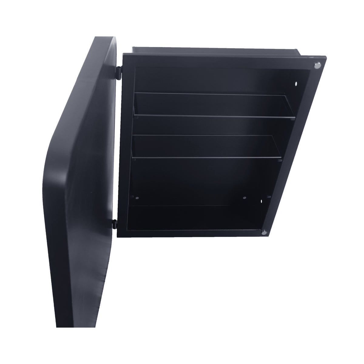 16x24 Inch Recessed Black Metal Framed Medicine Cabinet with Mirror and Adjustable Shelves Black Wall Mirror with Storage for Bathroom W1435142927-djyc