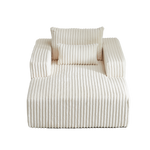 62.5-Inch Corduroy Sponge Sofa Lounge Chair,No Assembly Required,Fluffy Modern Sleeper Chair for Indoor Living Room Bedroom W834P206038-djyc