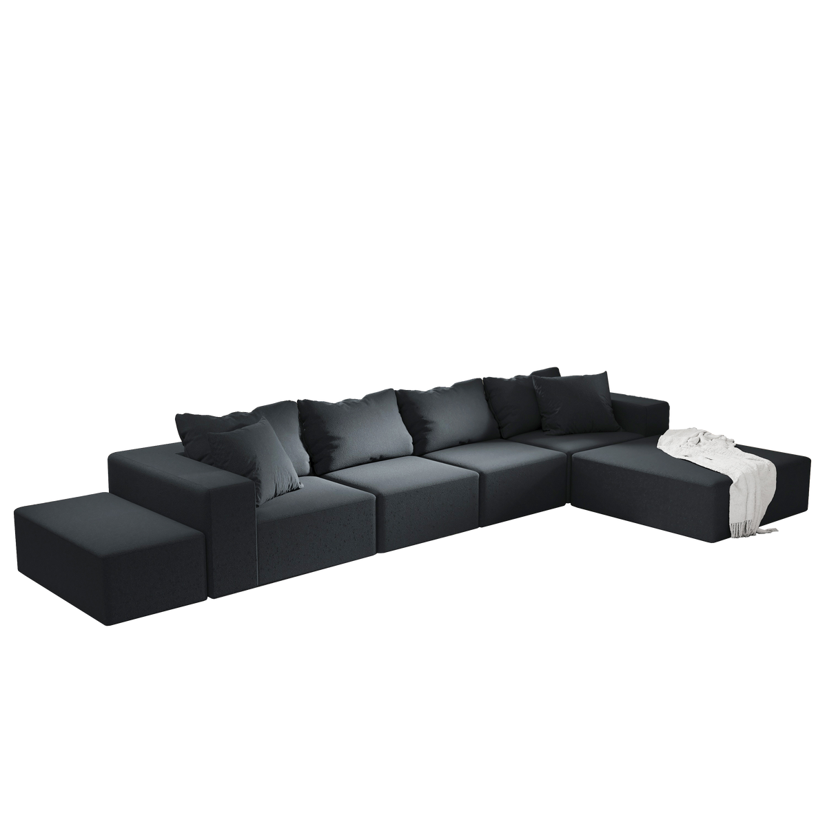 Modern Upholstered Sectional Sofa Couch Set,Modular 132" L Shaped Sectional Living Room Sofa Set With 6 Pillows,Free Combination Sofa Couch for Living Room,Bedroom W834S00313-djyc