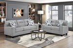 Contemporary Living Room Furniture 2pc Set Sofa Loveseat Durable Chenille Fabric Decorative Pillows Gray-B011S02475