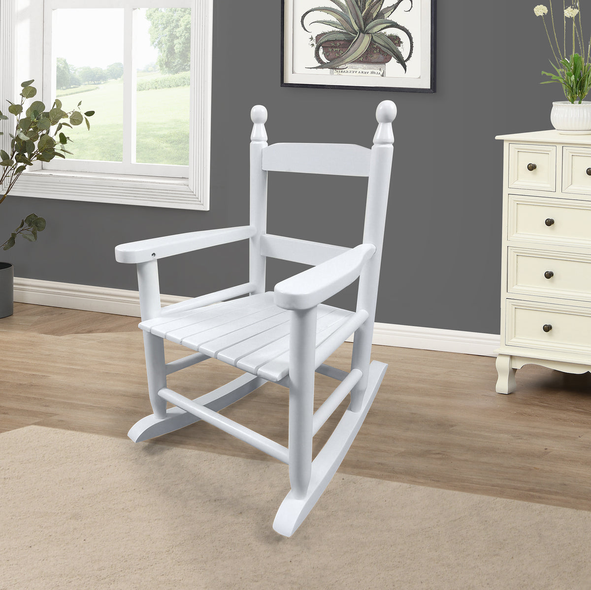 Children'srocking white chair- Indoor or Outdoor -Suitable for kids-Durable W49536076-djyc