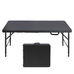 4ft Portable Folding Table Indoor&Outdoor Maximum Weight 135KG Foldable Table for Camping Black W2031123528-djyc