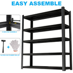 72.05 Inch Tall Black Metal Shelves with 5 Removable Dividers Are High Capacity and Load Bearing for Garages, Kitchens and Offices(72*47.27*23.62) W328P193845-djyc