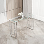Console Table Stainless Steel Glass,Meal side table silvery Clearbs-02 s W1727P195277-djyc