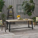 Modern Acacia Wood & Metal Dining Table – Sleek Design, Seats 8, Perfect for Outdoor Gatherings 65539.00SLGRY-djyc