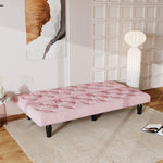 Sofa to Sofa Bed Transformation: 66" Pink Velvet Sofa Bed, Ideal for Family Living Rooms, Apartments & Bedrooms W127860393-djyc