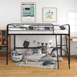 Metal Twin Loft Bed , Twin Size High Loft Bed Black W84041894-djyc