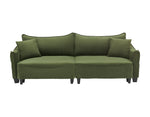 Sofa Showcasing Green Corduroy Fabric, Transformable into Sofa Bed with Two Throw Pillows: Ideal for Living Rooms & Diverse Scenes W1278S00038-djyc