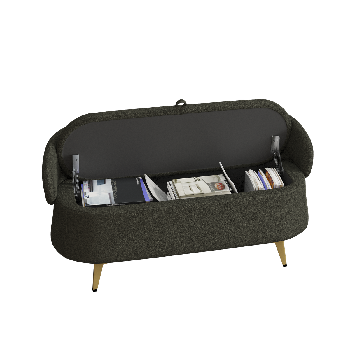 50-Inch Multi-Functional Long Rectangular Bedside Storage Sofa Stool in Teddy Fleece: Dreamy Comfort for Your Fashionable Home W1278122700-djyc