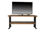 Media Console Table with one shelf to your Home decor, Natural Reclaimed wood and black finish W142562432-djyc