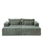 87" Oversized Sectional Lounge Chaise,No Assembly Required,Cloud Plush Loveseat with two Removable Footstool,Fluffy Modern Sleeper Chair for Indoor Living Room Bedroom W834S00334-djyc