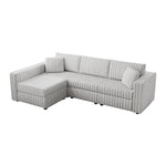 106.3" Soft Rabbit Plush L-shaped 4-Person Sofa. Comfortable & Stylish. Matches Bedroom & Living Room. Light gray. Modern plush furniture. Modular design for versatility. L-shape offers unique style a W1767S00011-djyc