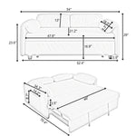 Sofa at the Forefront: 54-inch Velvet Pink Sofa Bed for Multi-purpose Living Spaces, Featuring a Retractable Bed W1278127956-djyc