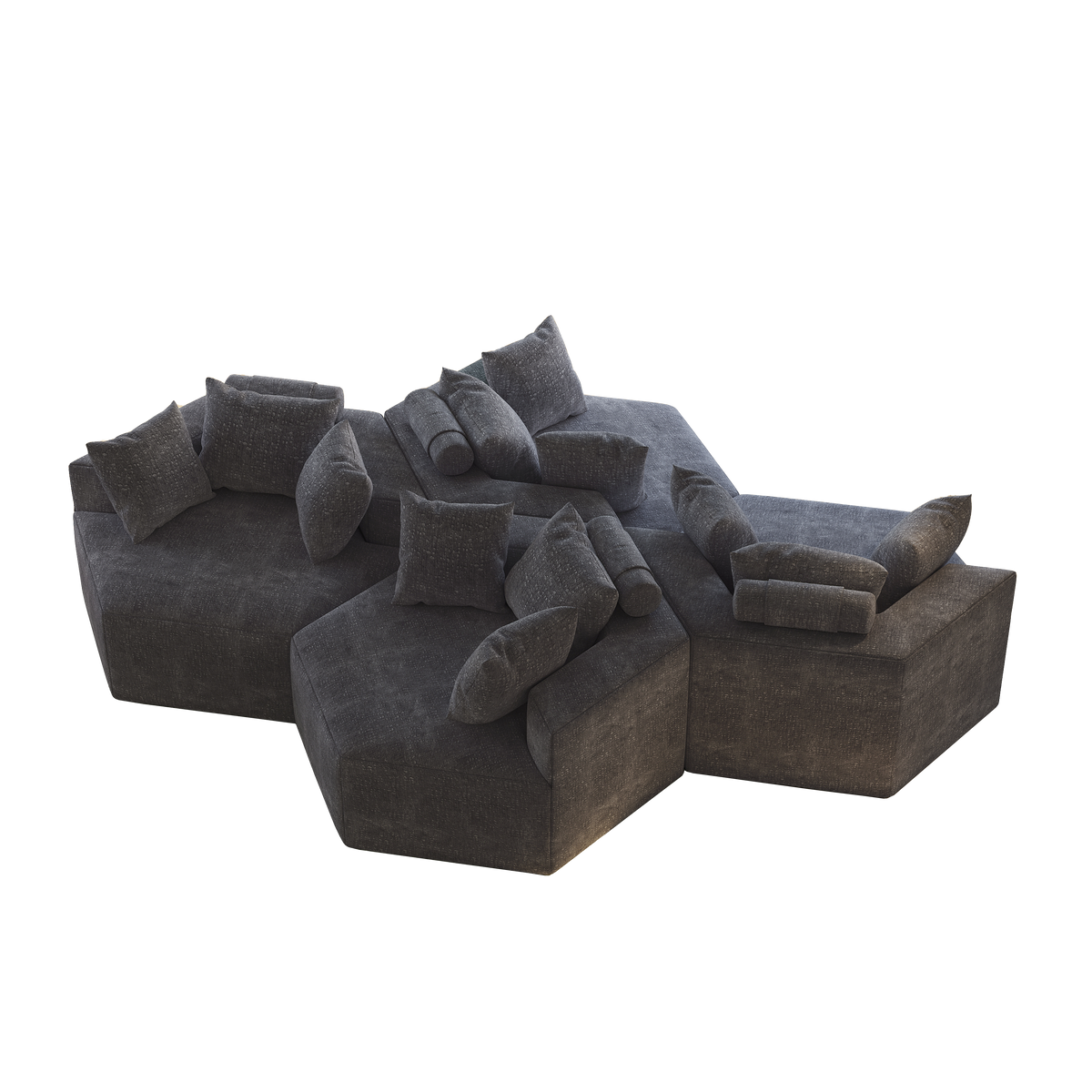 54''L Chenille Sponge single sofa,No Assembly Required,Fluffy Modern Sleeper Chair for Living room, Bedroom, Lounge and Projection Room W834P221043-djyc