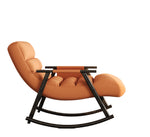 Casual folding rocking chair upholstered, lounge rocking chair adjustable high back and foot rest,side pockets placed in living room bedroom balcony W1669P163324-djyc