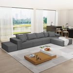 Modern Upholstered Sectional Sofa Couch Set,Modular 132" L Shaped Sectional Living Room Sofa Set With 6 Pillows,Free Combination Sofa Couch for Living Room,Bedroom W834S00312-djyc