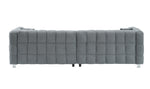 Elegant 102-Inch Gray Teddy Velvet Sofa for Living Room, Bedroom, or Apartment - Comes with Two Throw Pillows and Sturdy Hardware Feet for Enhanced Support W1278S00022-djyc