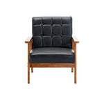 Accent Chairs Set of 2 with Side Table, Mid Century Modern Accent Chair, Wood and Fabric Armchairs Side Chair, Lounge Reading Comfy Arm Chair for Living Room, Bedroom, Office W153982249-djyc