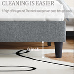 King size Adjustable Headboard with Fine Linen Upholstery and Button Tufting for Bedroom,Wave TopLIGHT GREY W1793140473-djyc