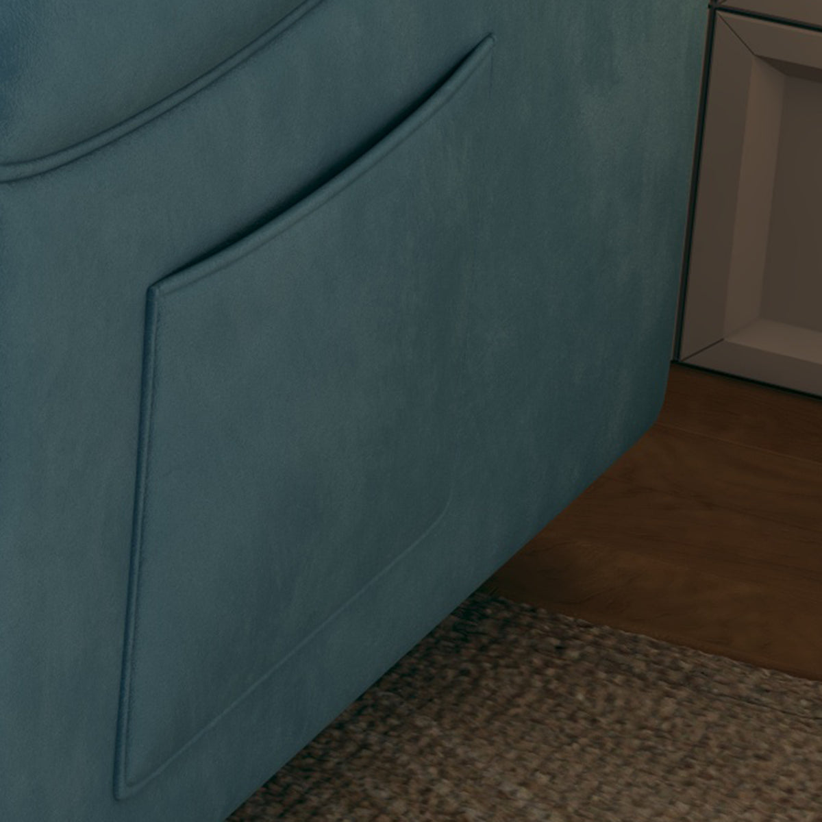 Sofa Showcase: 54" Velvet Blue Sofa Bed – A Dual-Purpose Living Room Gem with a Retractable Bed Option W1278127958-djyc