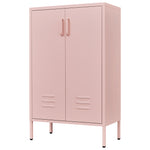 Pink Steel Double Door Cabinet with Handles, With Removable Dividers and Adjustable Height. Suitable for Living Room, Office, Bedroom, Study and Other Places. W328P195208-djyc