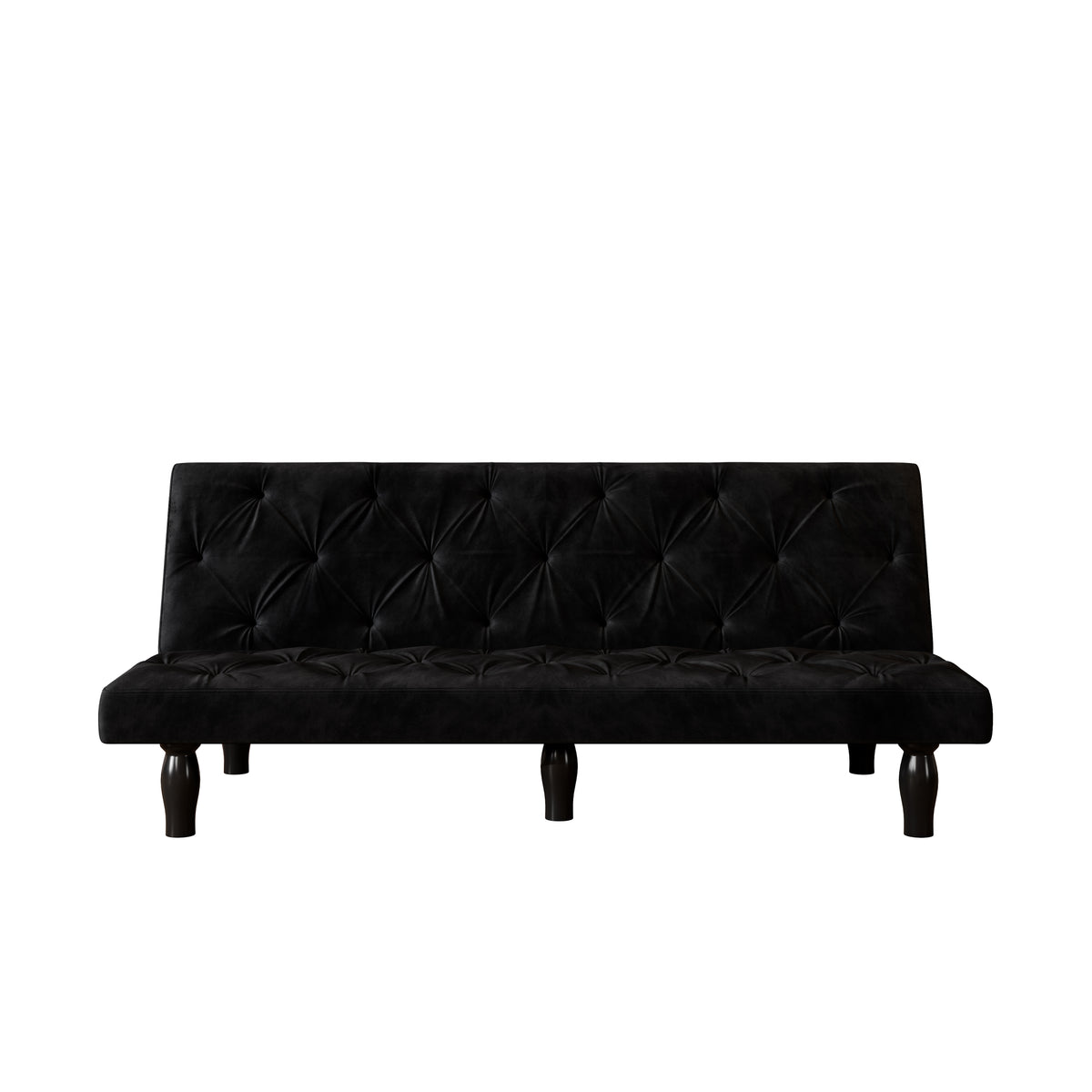 Sofa-to-Bed Evolution: 66" Black Velvet Sofa Bed Transforms Seamlessly, Ideal for Family Living Rooms, Apartments, and Bedrooms W127860390-djyc