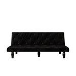 Sofa-to-Bed Evolution: 66" Black Velvet Sofa Bed Transforms Seamlessly, Ideal for Family Living Rooms, Apartments, and Bedrooms W127860390-djyc