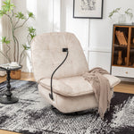 Ivory recliner, reclining lazy chair, mobile phone holder, large and comfortable reading chair, swivel gliding rocking chair, gold-stamped velvet W1170P183257-djyc