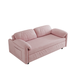 Sofa at the Forefront: 54-inch Velvet Pink Sofa Bed for Multi-purpose Living Spaces, Featuring a Retractable Bed W1278127956-djyc