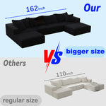 Oversized sponge cloud sofa,Modern Upholstered Sectional Sofa Couch Set,Modular 162" L Shaped Sectional Living Room Sofa Set With 6 Pillows,Free Combination Sofa Couch for Living Room,Bedroom W834S00325-djyc