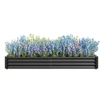 Raised Garden Bed Kit - Metal Raised Bed Garden 7.6x3.7x0.98ft for Flower Planters, Vegetables Herb Black W84090996-djyc