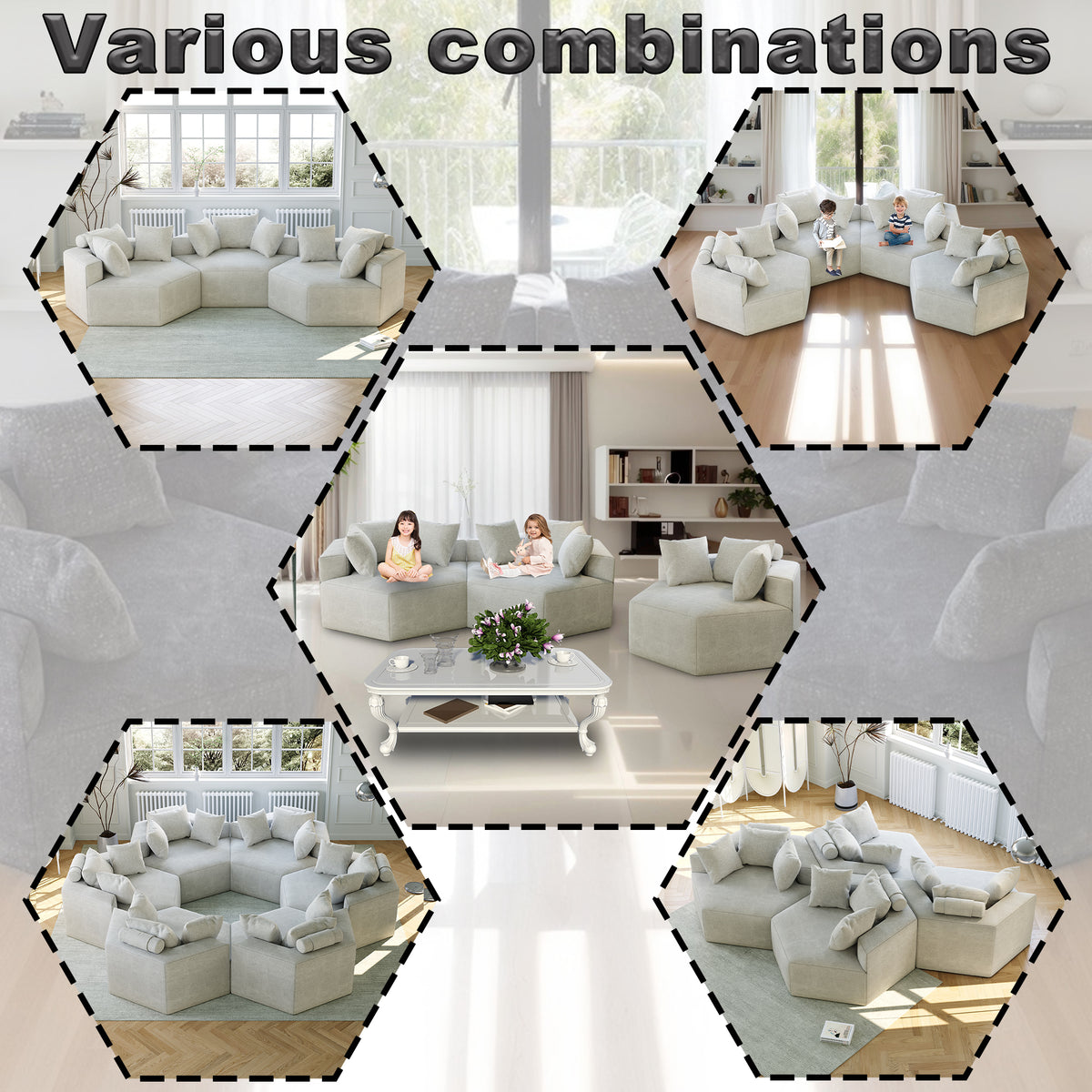 54''L Chenille Sponge single sofa,No Assembly Required,Fluffy Modern Sleeper Chair for Living room, Bedroom, Lounge and Projection Room W834P221045-djyc